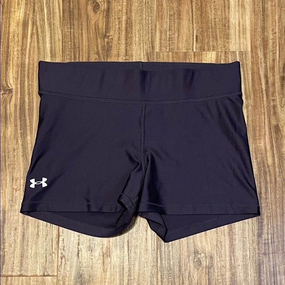 Under Armour Women's large 12 14 shorts dark gray Athletic compression wicking